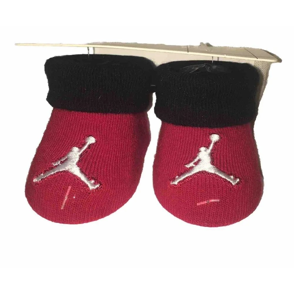 New Jordan Newborn Booties 0-6 Months Red Black White Jumpman‎ Logo